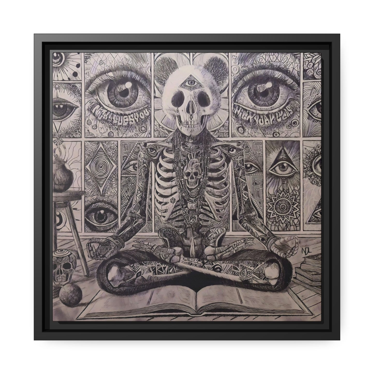 Matte Canvas, Black Frame "Paradigm shift"