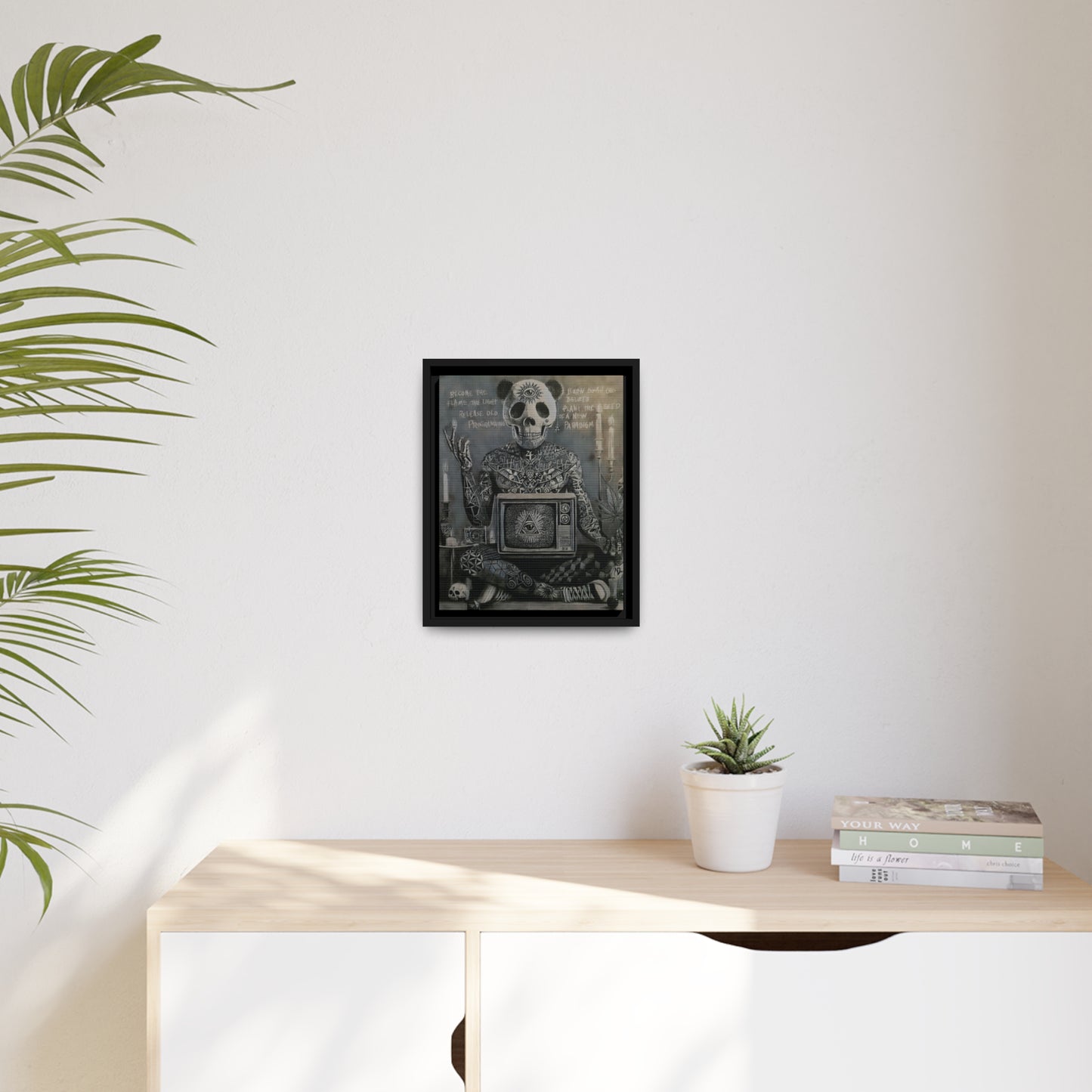 Matte Canvas, Black Frame "become the light"
