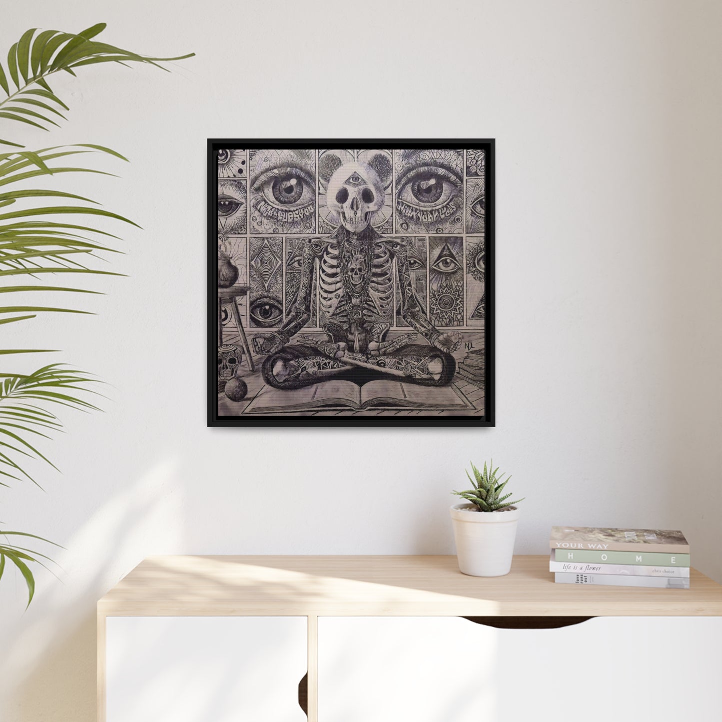 Matte Canvas, Black Frame "Paradigm shift"