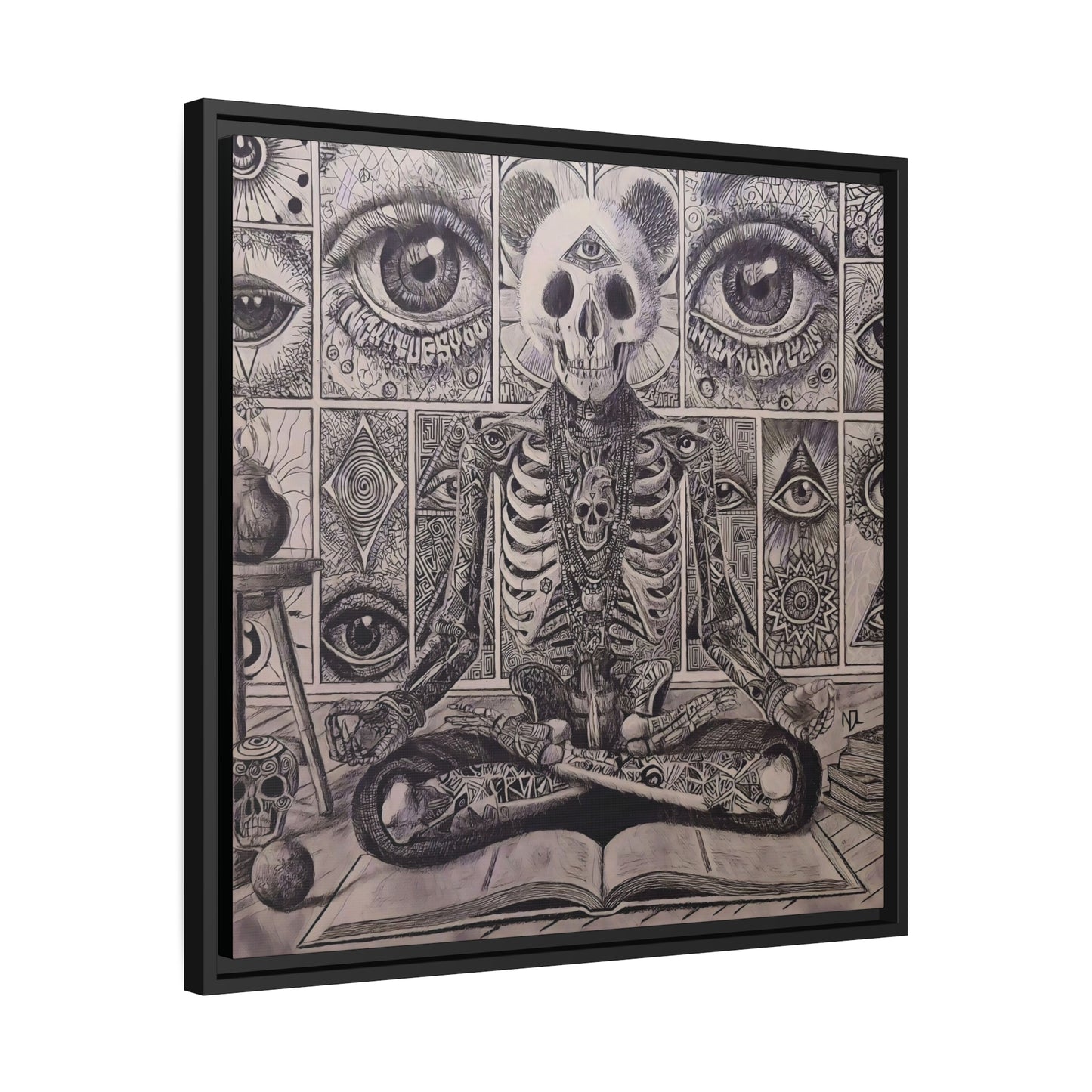 Matte Canvas, Black Frame "Paradigm shift"