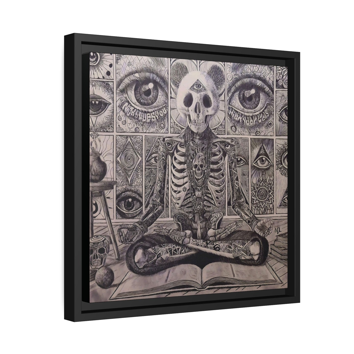 Matte Canvas, Black Frame "Paradigm shift"