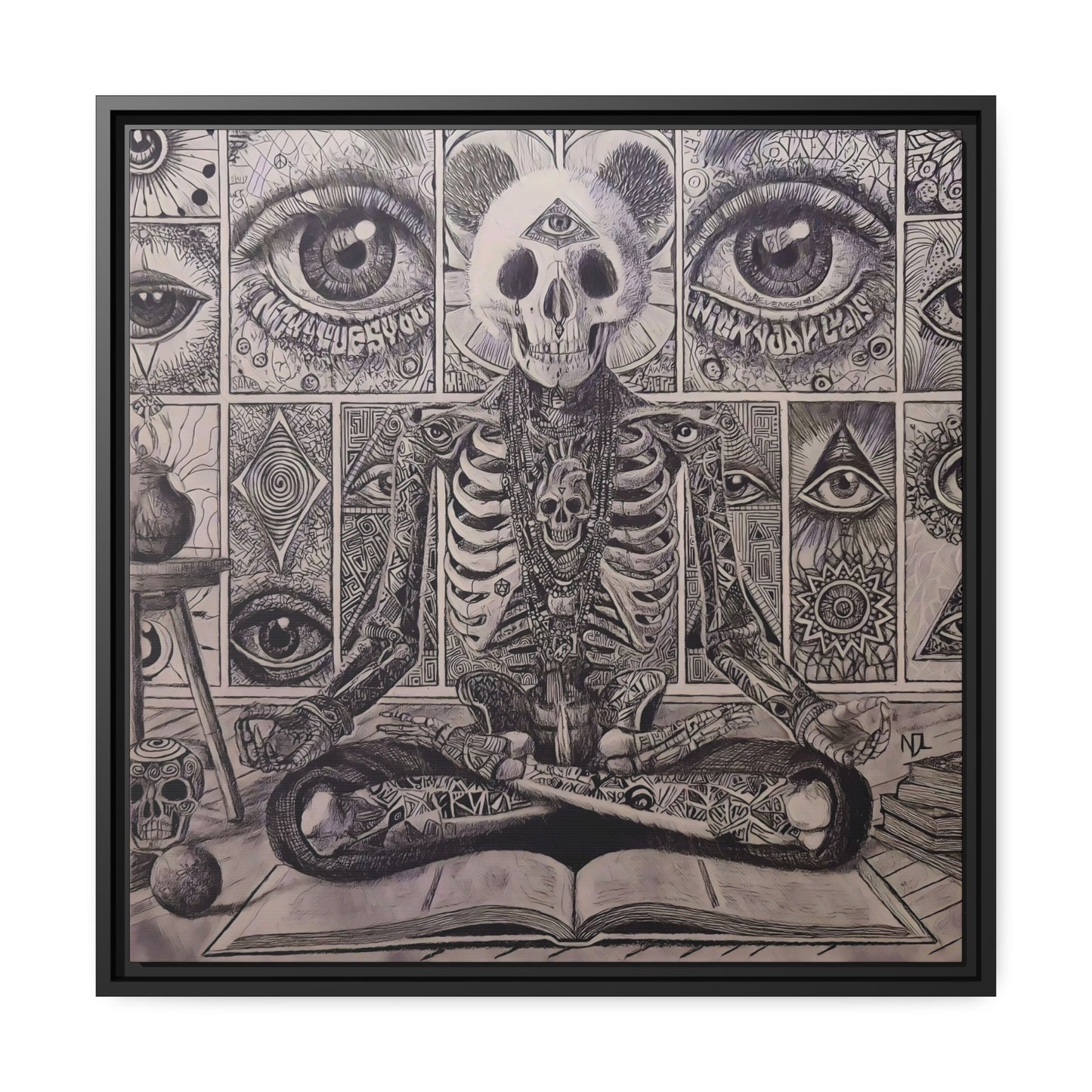 Matte Canvas, Black Frame "Paradigm shift"