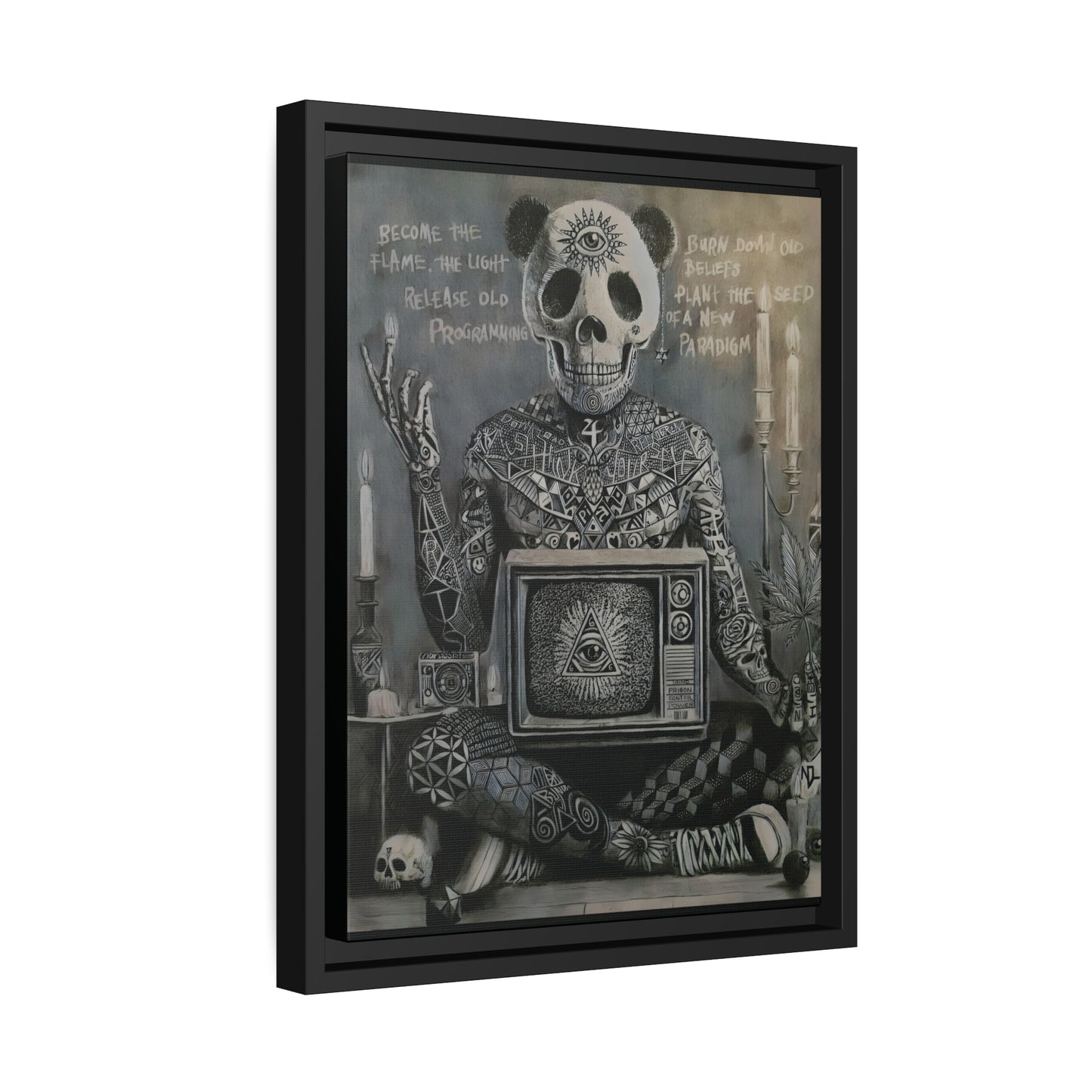 Matte Canvas, Black Frame "become the light"