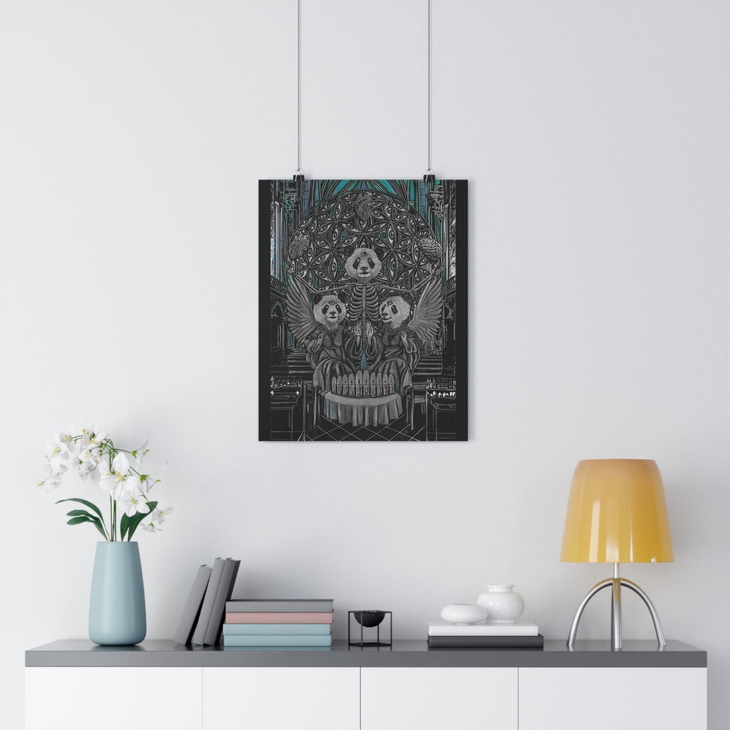 Spirit Panda skull silhouette Giclée Art Print
