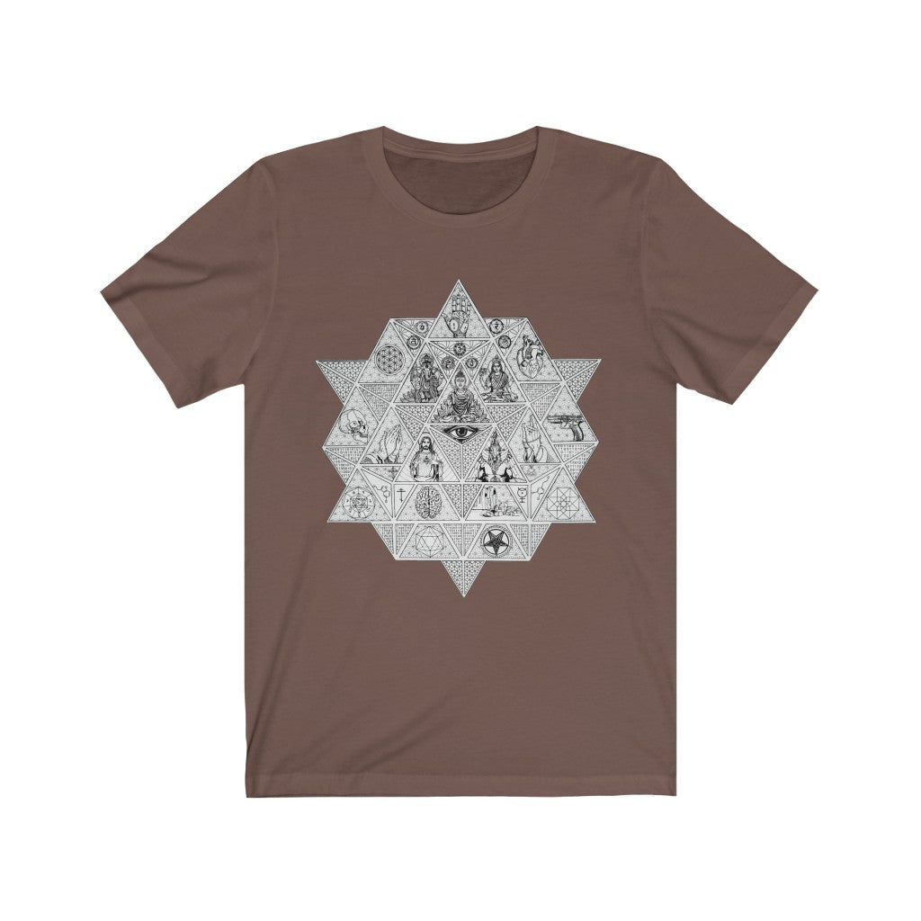 Unisex Vintage Jersey Short Sleeve T-Shirt Art Print Divine Trichotomy White