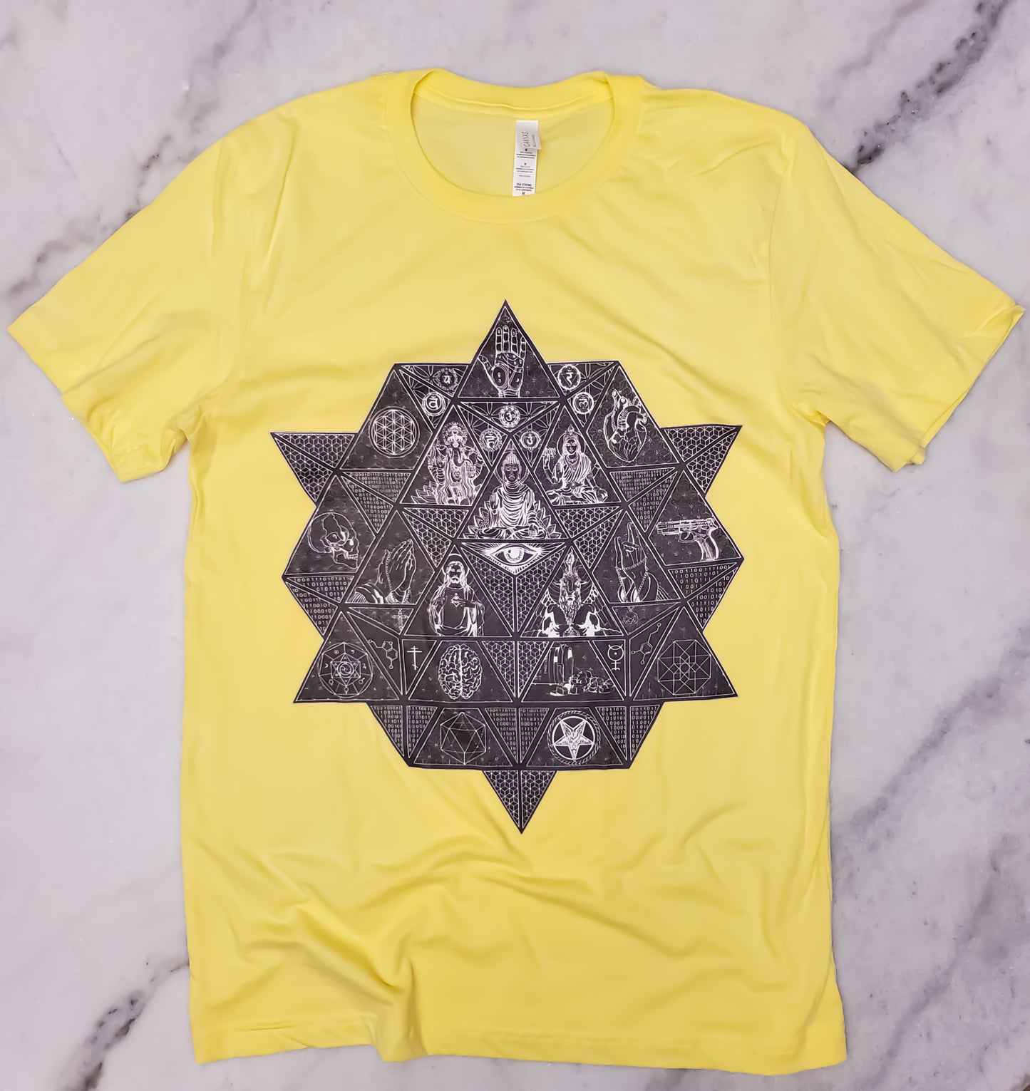 Unisex Vintage Fine Art Short Sleeve T-Shirt Divine Trichotomy Black