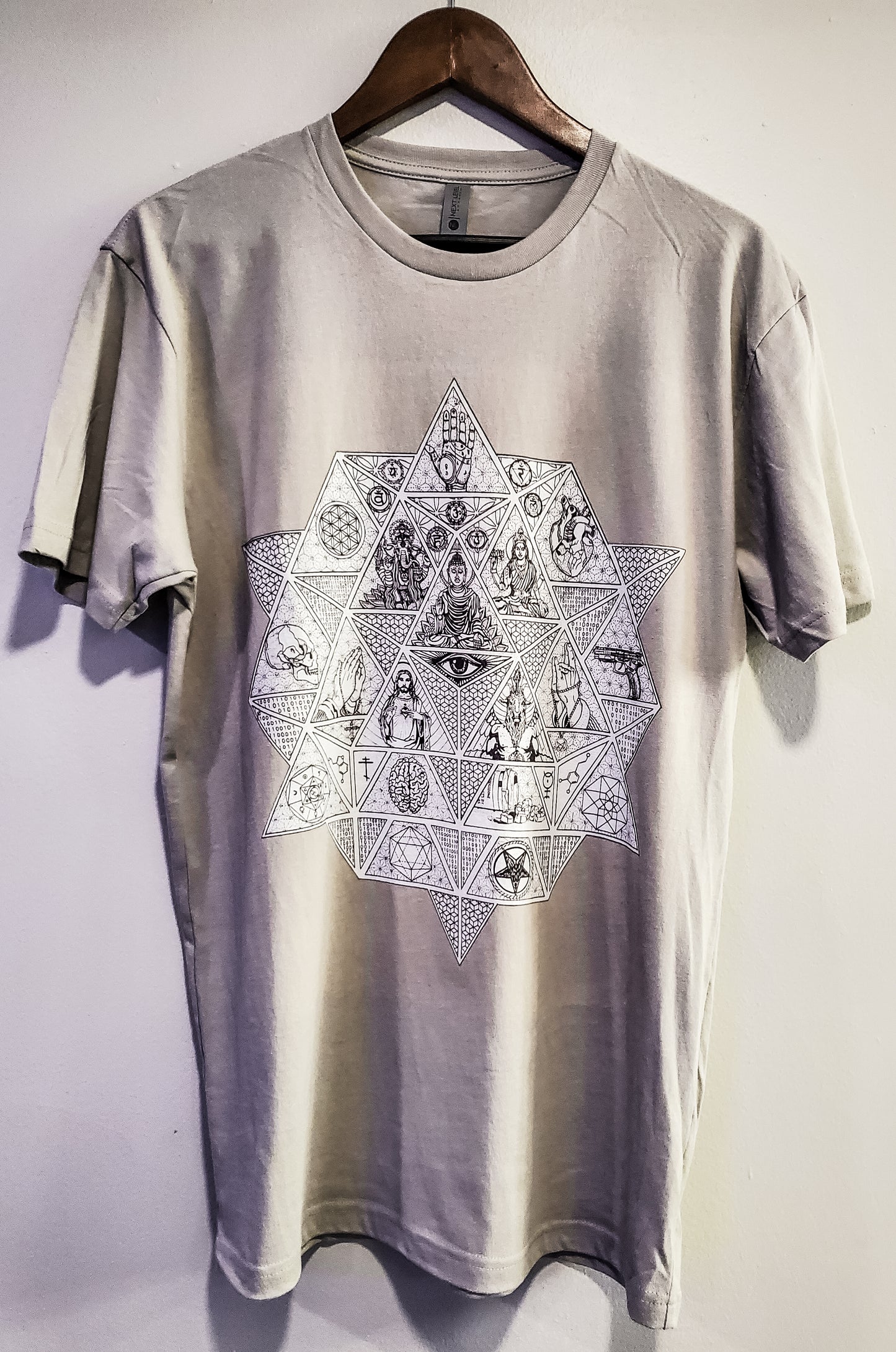Unisex Vintage Jersey Short Sleeve T-Shirt Art Print Divine Trichotomy White