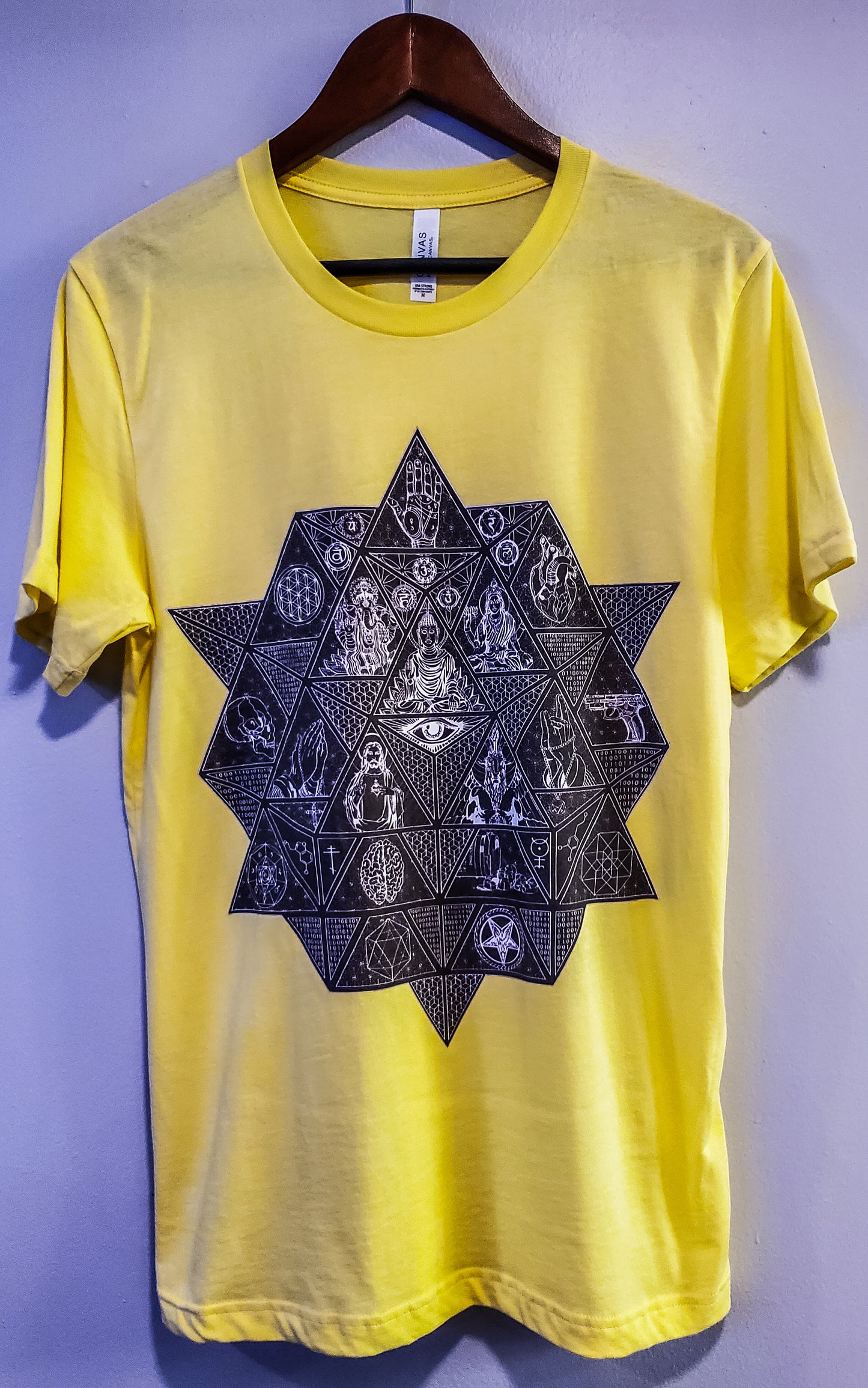 Unisex Vintage Fine Art Short Sleeve T-Shirt Divine Trichotomy Black