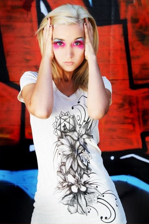 Gender Fluid Non-Binary Vintage Organic Cotton short sleeve tunic with Flower Chakra Design