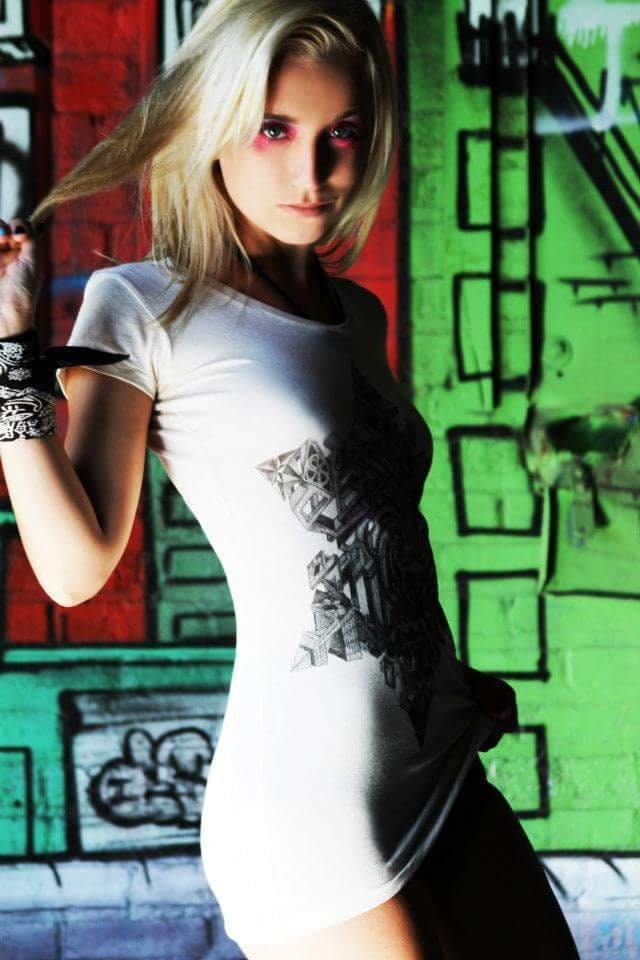 Gender Fluid Non-Binary Organic Cotton short sleeve tunic with Merkabah Art
